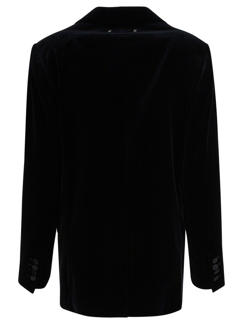 Golden Goose Velvet And Satin Double-Breasted Blazer