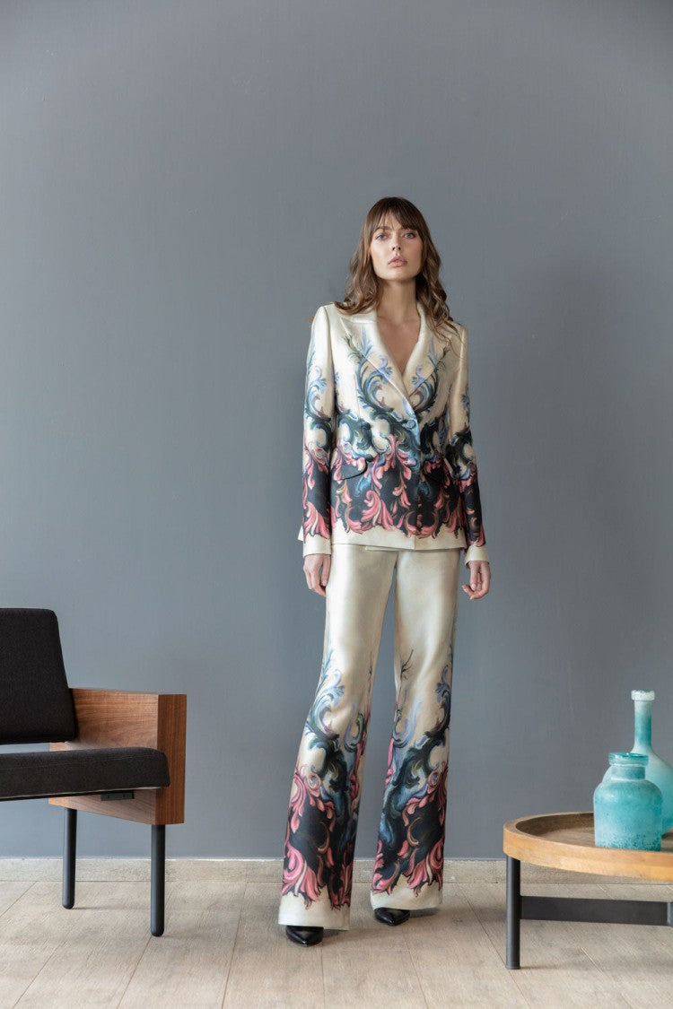 Saiid Kobeisy Mikado Pique Printed Jacket