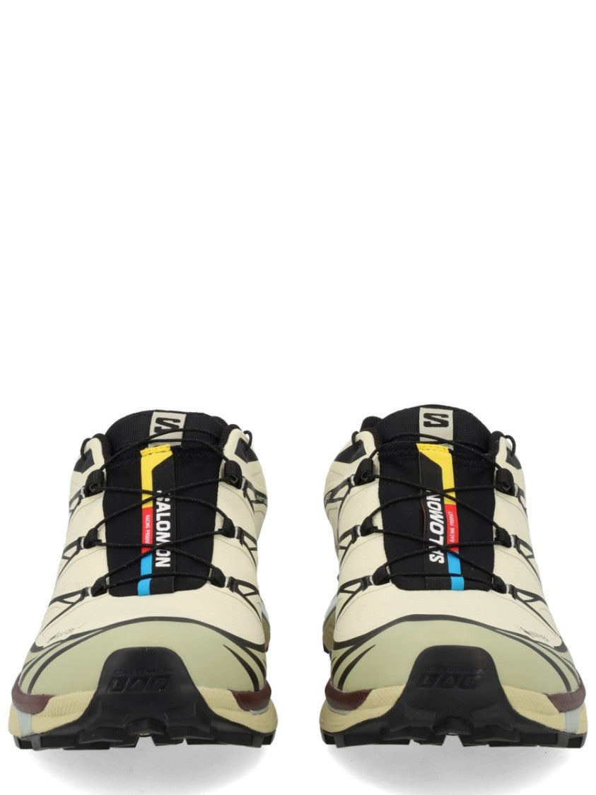 Salomon Cream Xt-6 Mesh Geometric Sneakers