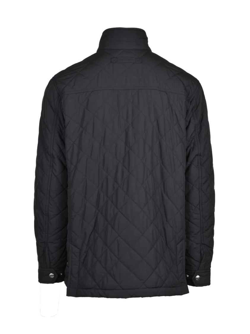 Gant Quilted Windcheater Mid Coat With High Collar And Flap Pockets