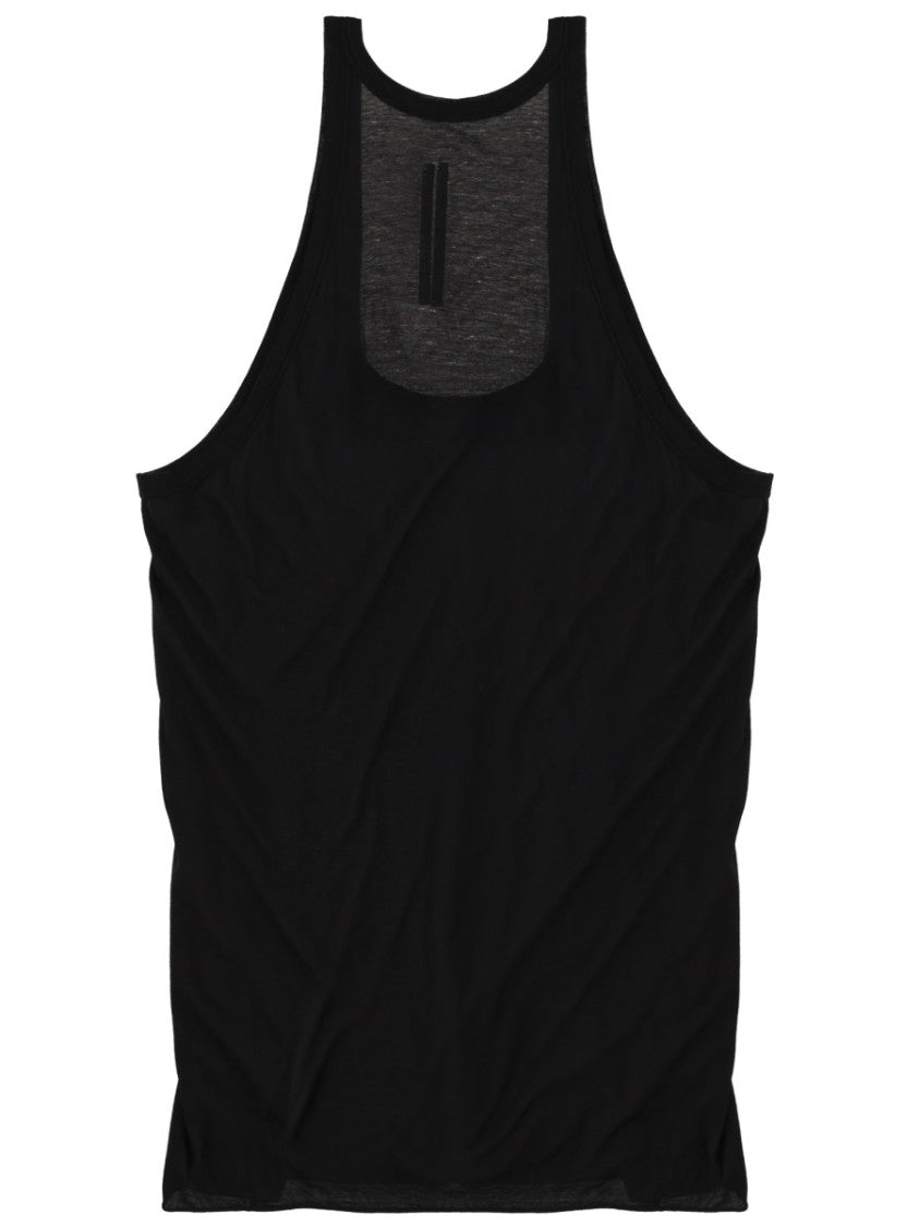Rick Owens White Cotton Deep Scoop Tank Top