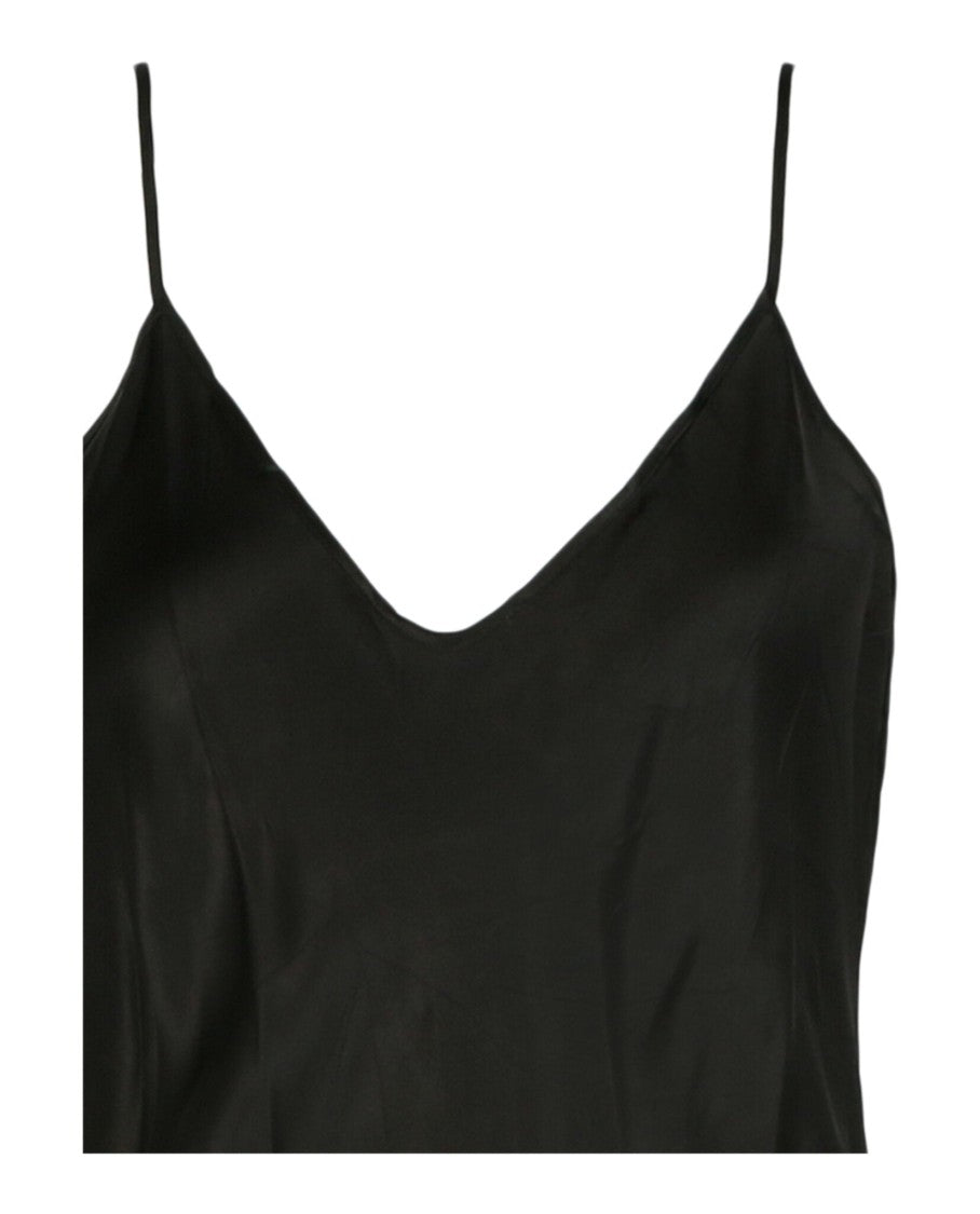 Balenciaga Fluid Silk Midi Dress With Adjustable Straps And V-Neckline