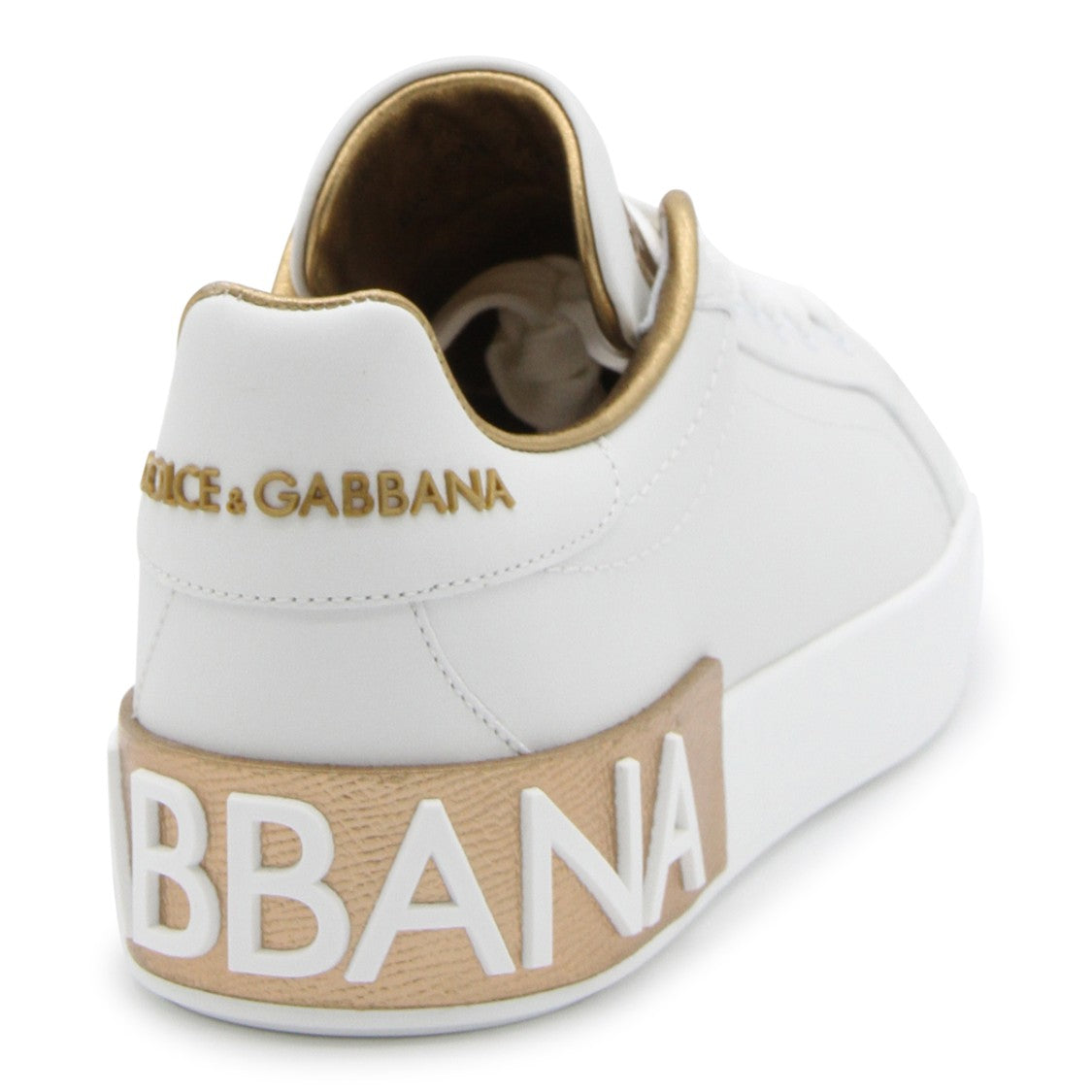 Dolce & Gabbana White Leather Portofino Sneakers