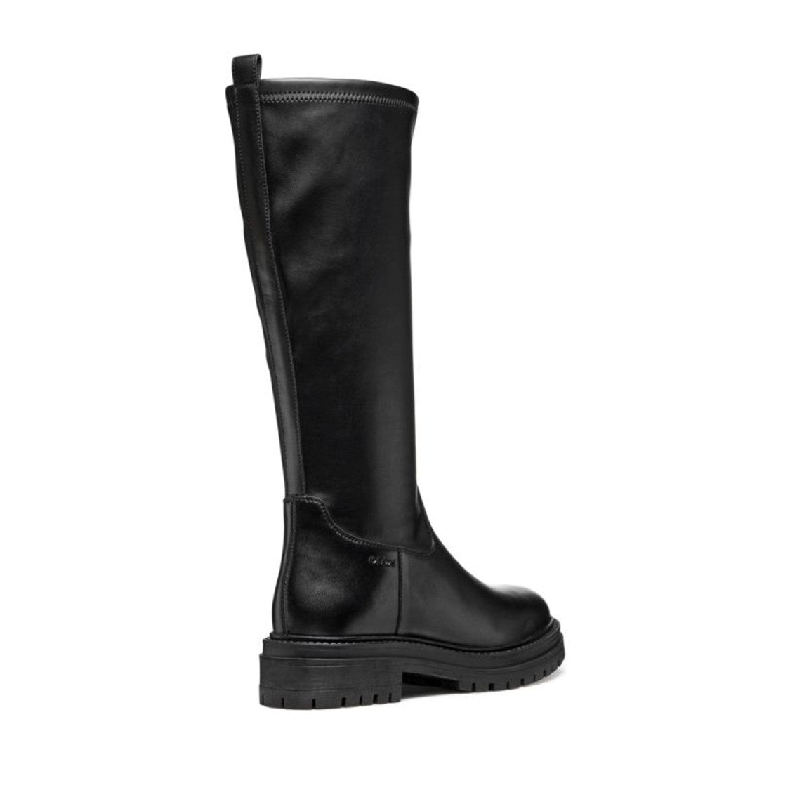Geox Black Iridea Minimalistic Tall Flat Sole Boots