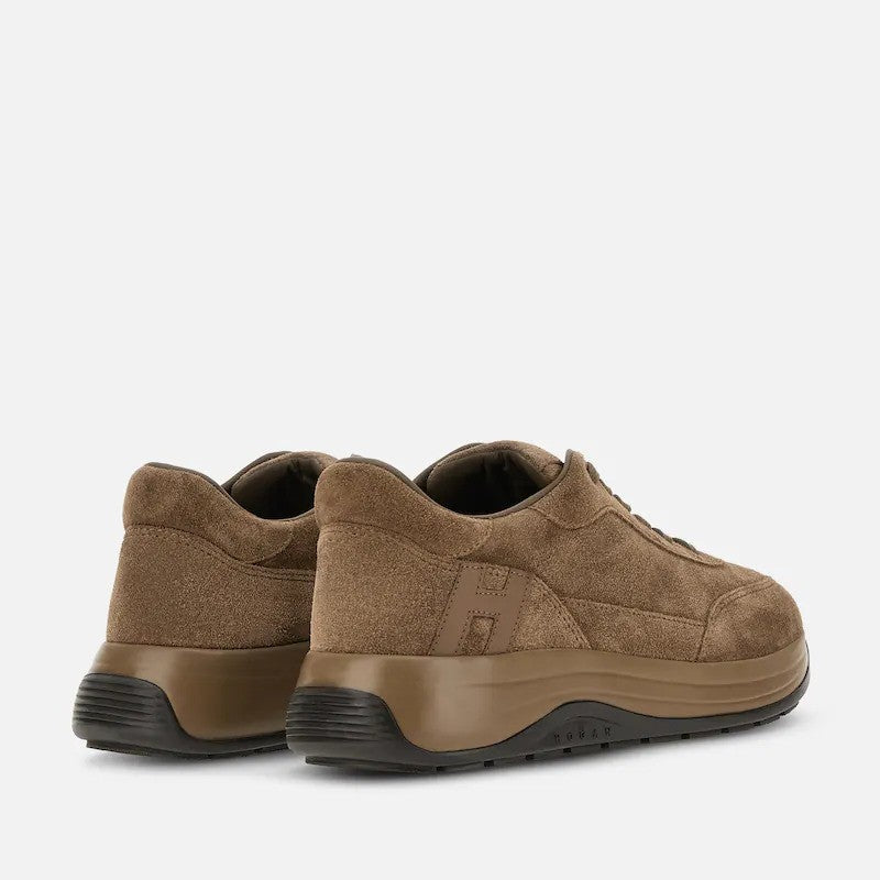 Hogan Beige Dark Calfskin Low-Top Sneakers