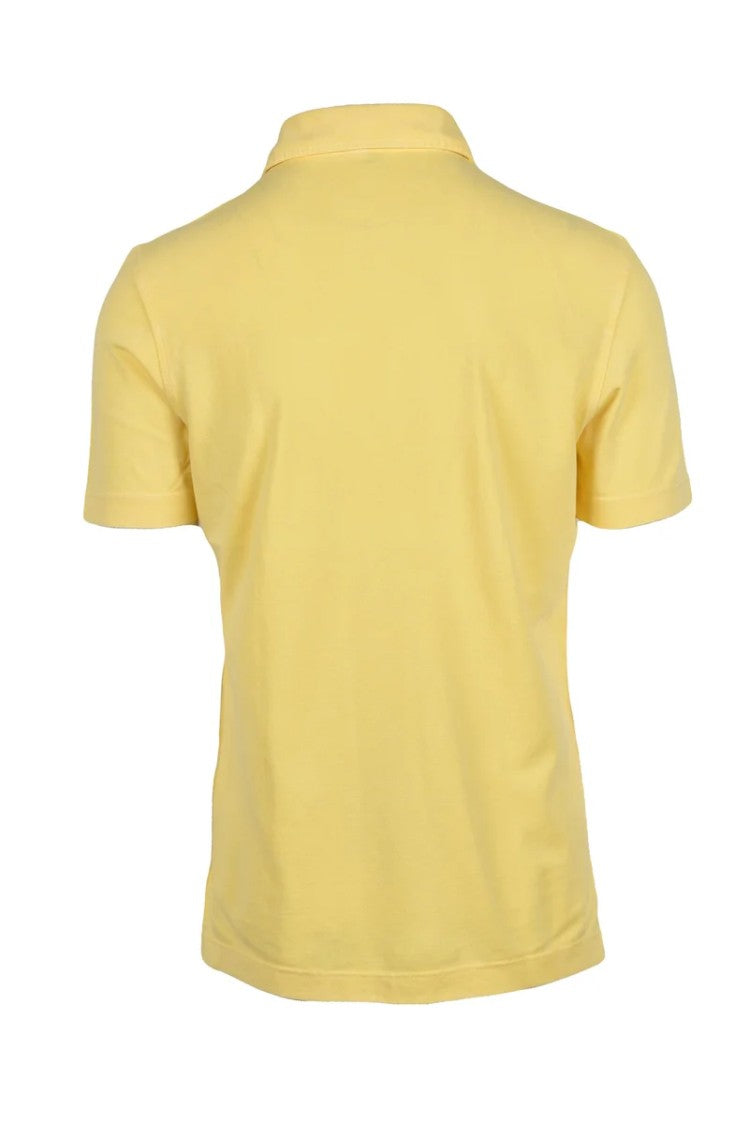 Drumohr Yellow Knitted Cotton Polo