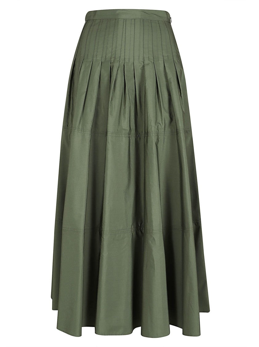 Max Mara Midi-Length Skirt With Structured Waistband And Pleated Design