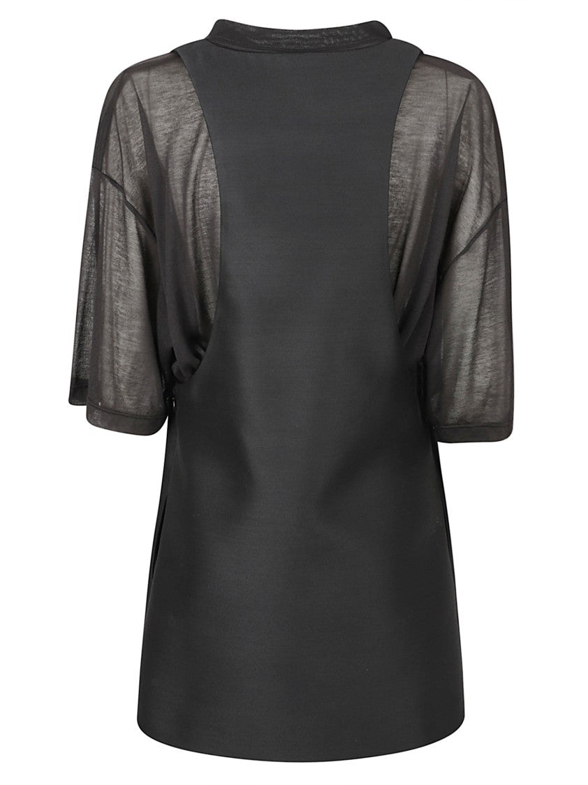 Balenciaga Hybrid Mini Dress With Sheer T-Shirt Layering By Balenciaga