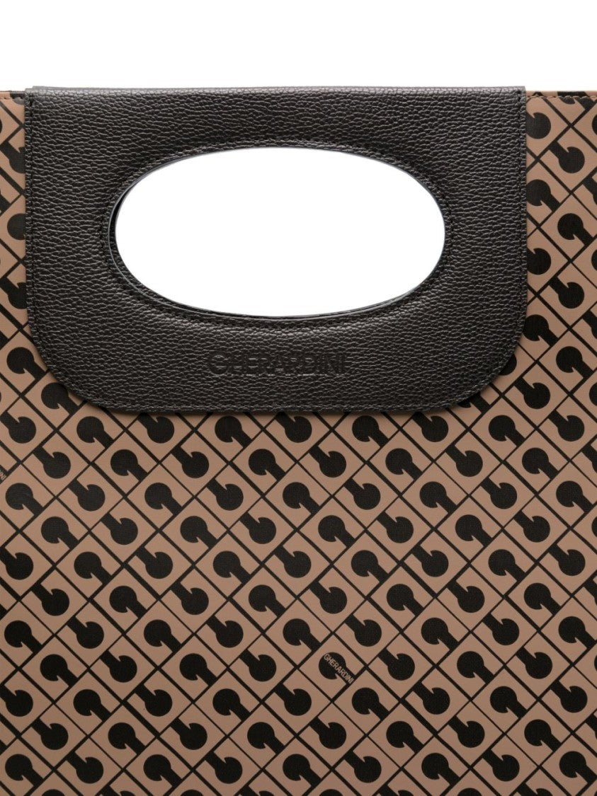 Gherardini Geometric Patterned Beige Shoulder Bag