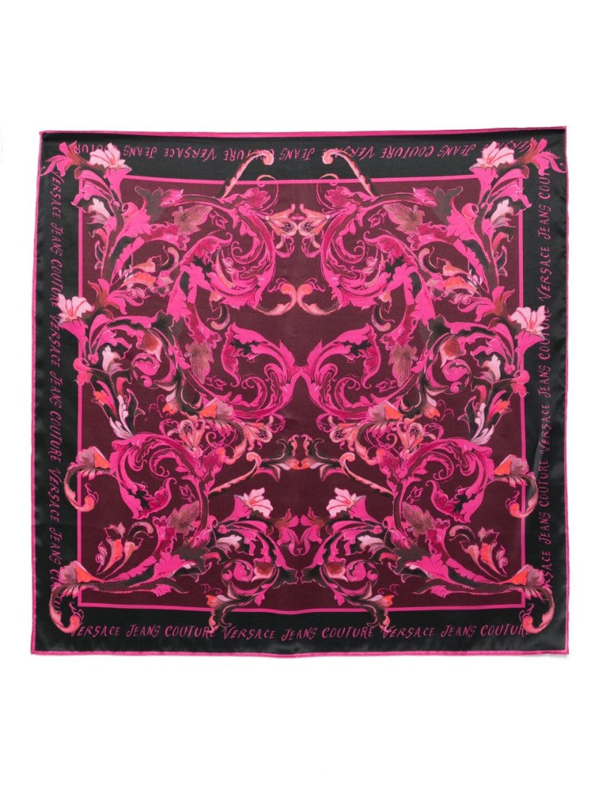 Versace Jeans Couture Baroque-Inspired Silk Scarf With Ornate Motifs
