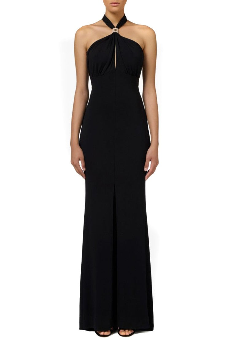 Elisabetta Franchi Halter Neck Dress With Keyhole Detail
