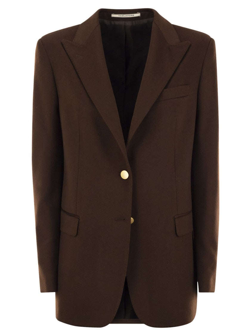 Tagliatore Tailored Cashmere Blazer With Peaked Lapels