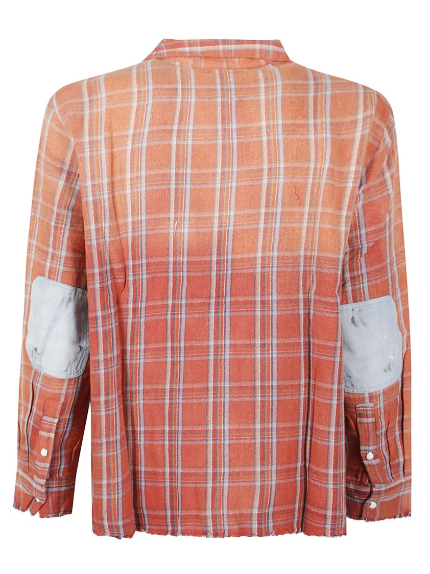 Found Plaid Denim Patch Pockets Cotton Casual Shirt