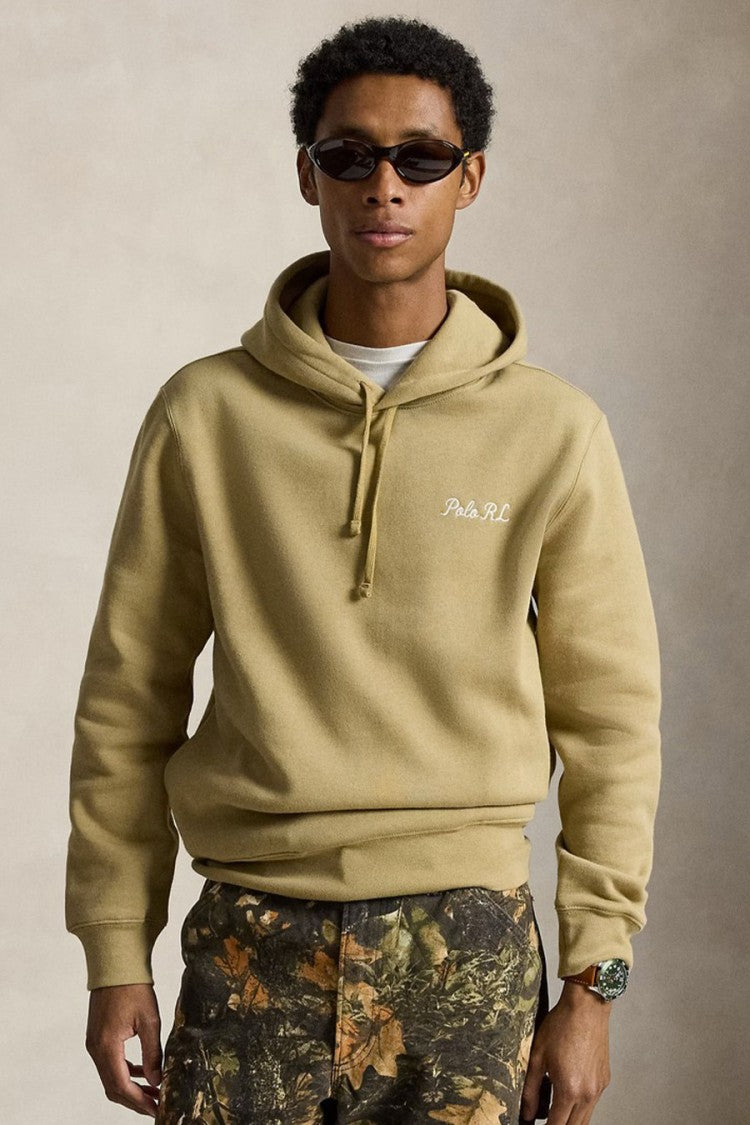 Polo Ralph Lauren Khaki Script Logo Pullover Hoodie