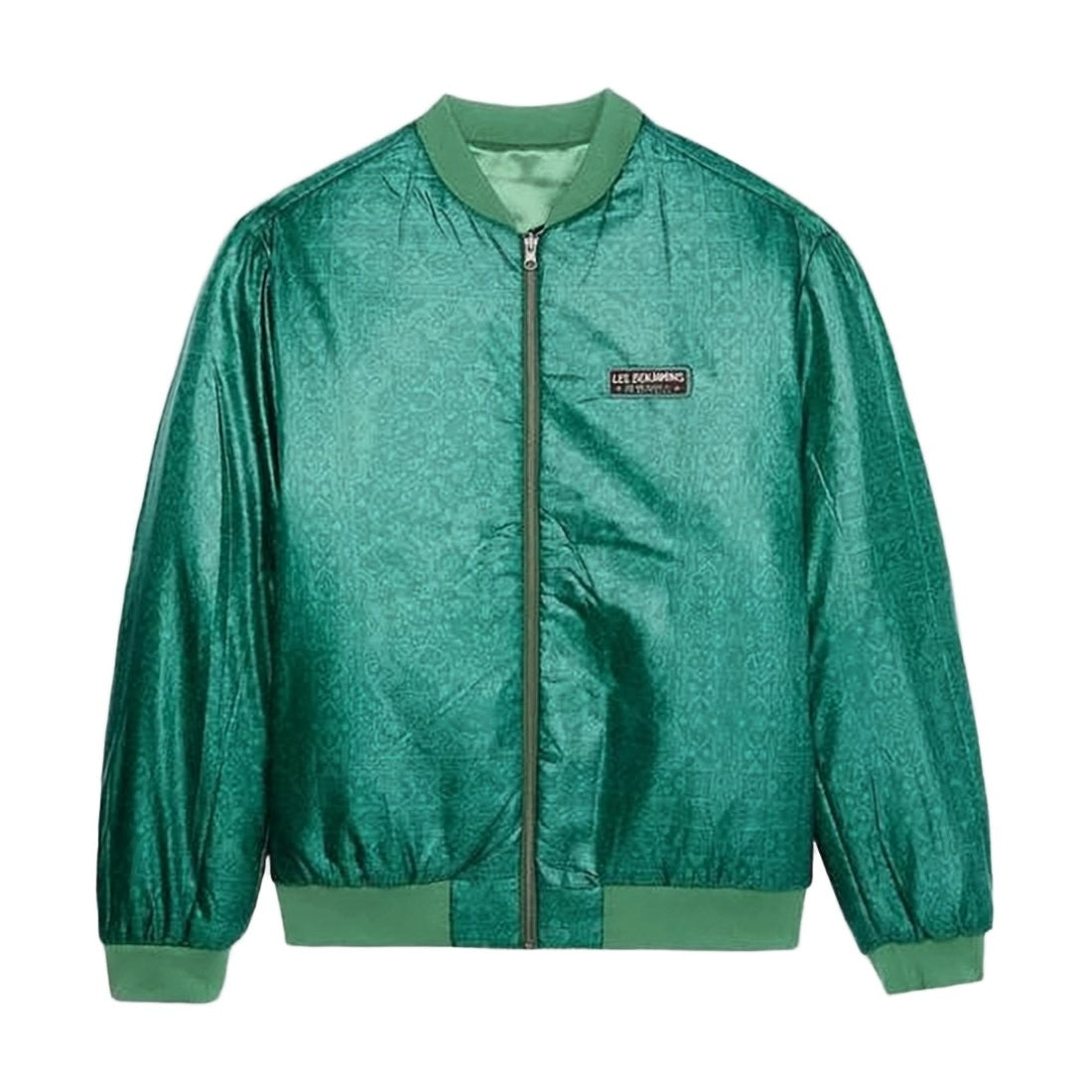 Moschino Green Shiny Polyester Bomber Jacket