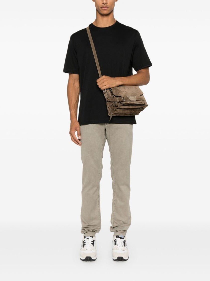 Herno Lightweight Crewneck T-Shirt With Nylon Details