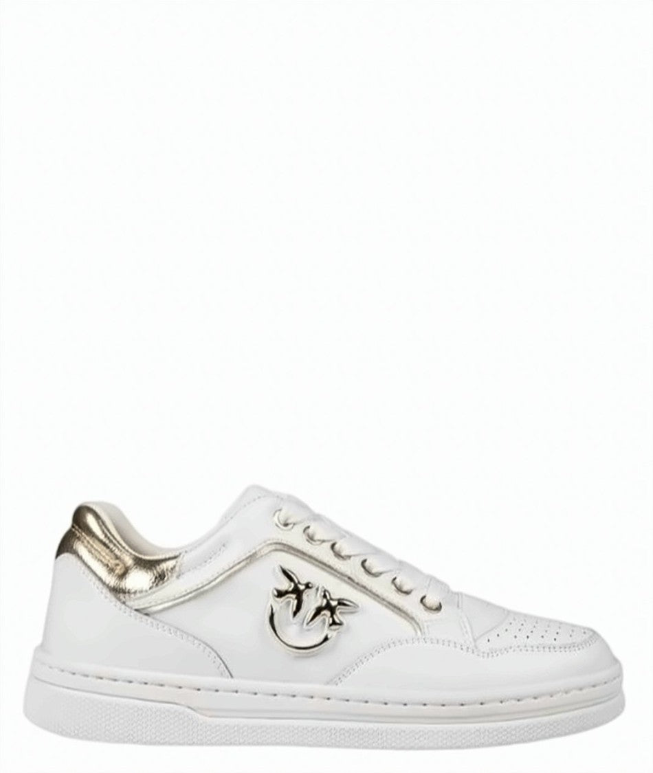 Pinko White Gold Low Top Sneakers