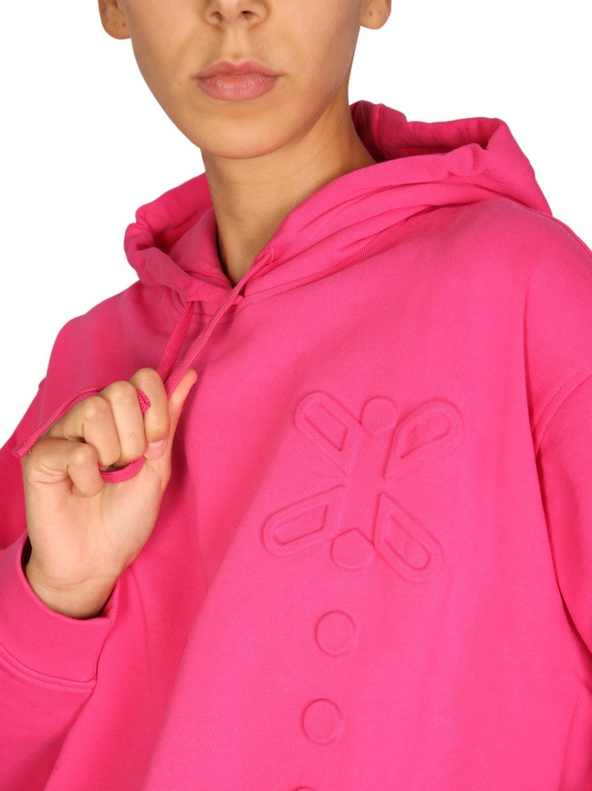 Mcq Relaxed Pink Hoodie With Embossed Detailing