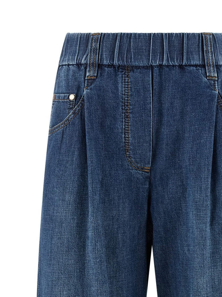 Brunello Cucinelli Pull-Up Jeans With Trompe L'oeil Flap