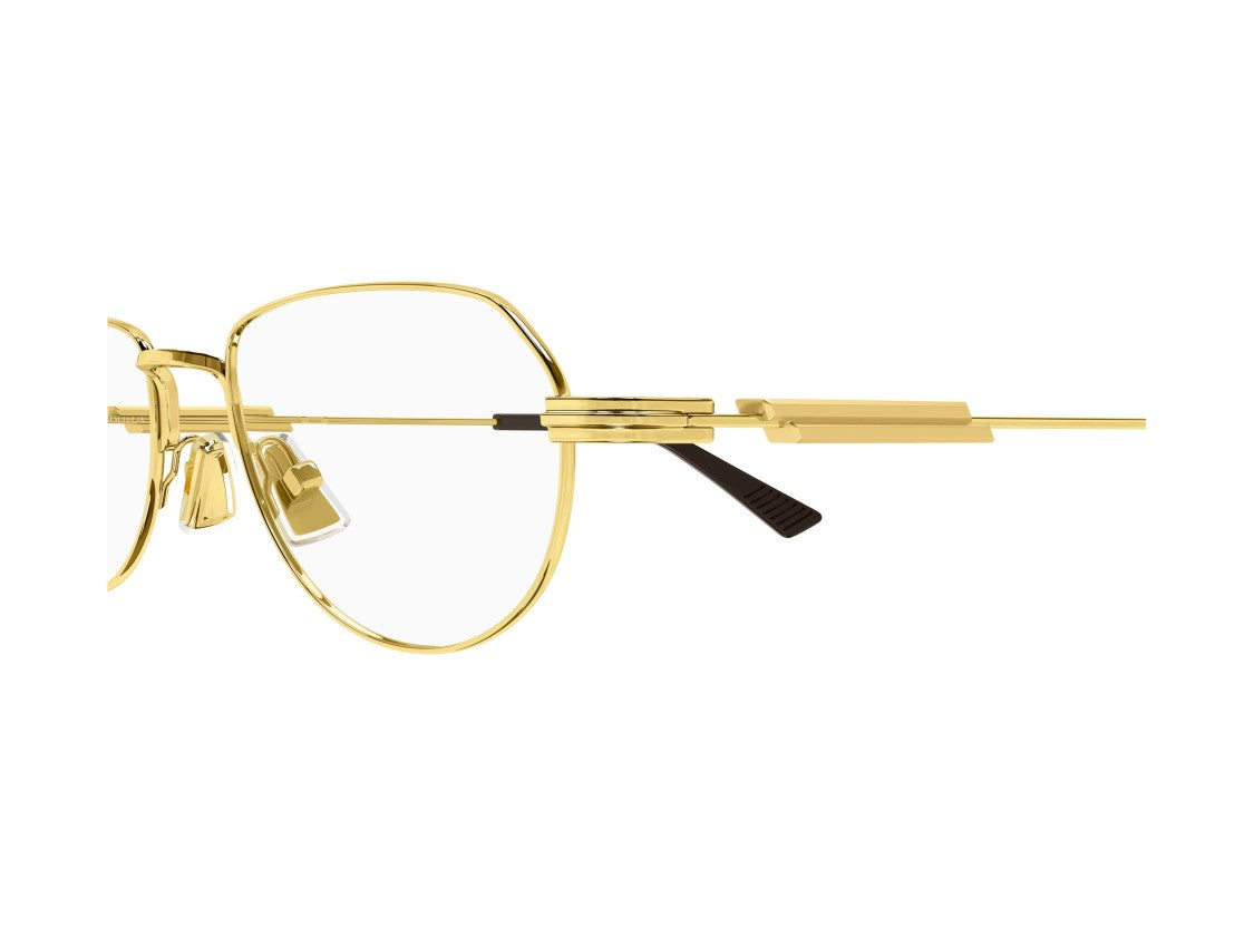 Bottega Veneta Bv1510o Gold Geometric Metal Frame Eyeglasses