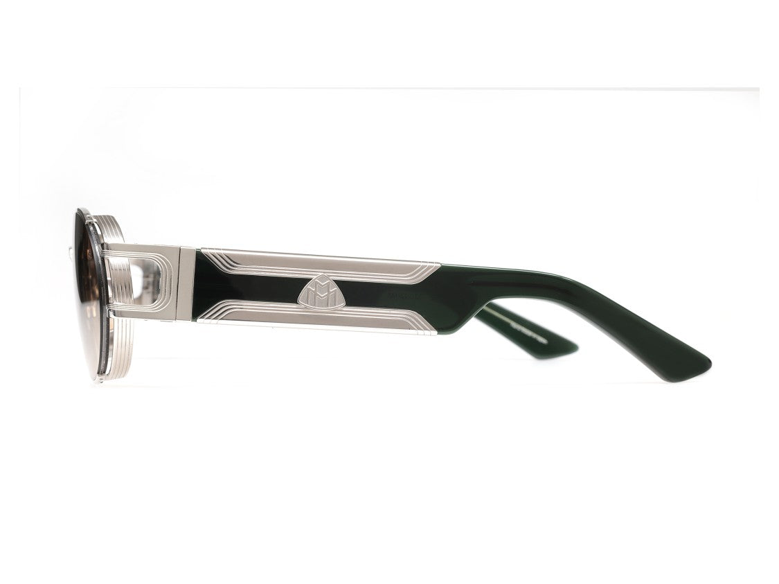 Maybach Silver The Drive Gradient Brown Round Sunglasses