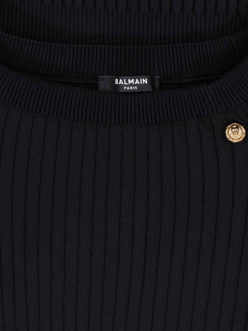 Balmain Buttoned Sweater – Black
