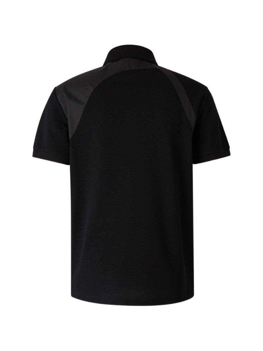 Alexander Mcqueen Short-Sleeve Black Polo Shirt With Panel Details