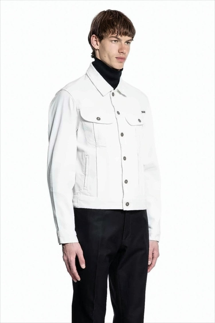 Tom Ford Crisp White Denim Jacket With Structured Silhouette