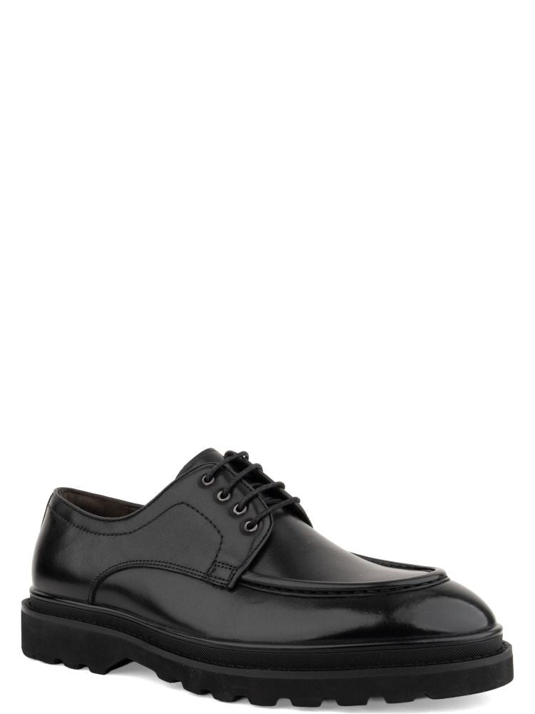 Alberto Gozzi Black Sleek Polished Lace-Up Leather Formal Shoes