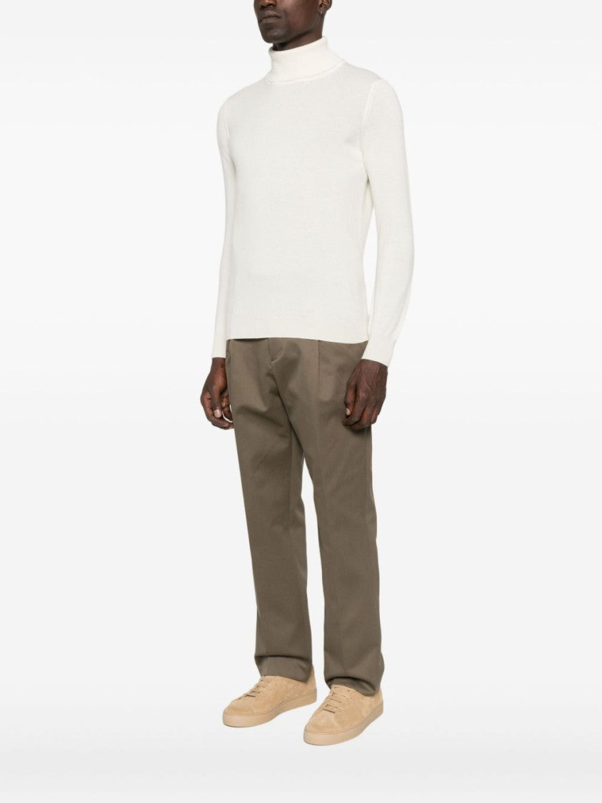 Kangra High Turtleneck Wool-Cashmere Sweater With Ribbed Cuffs