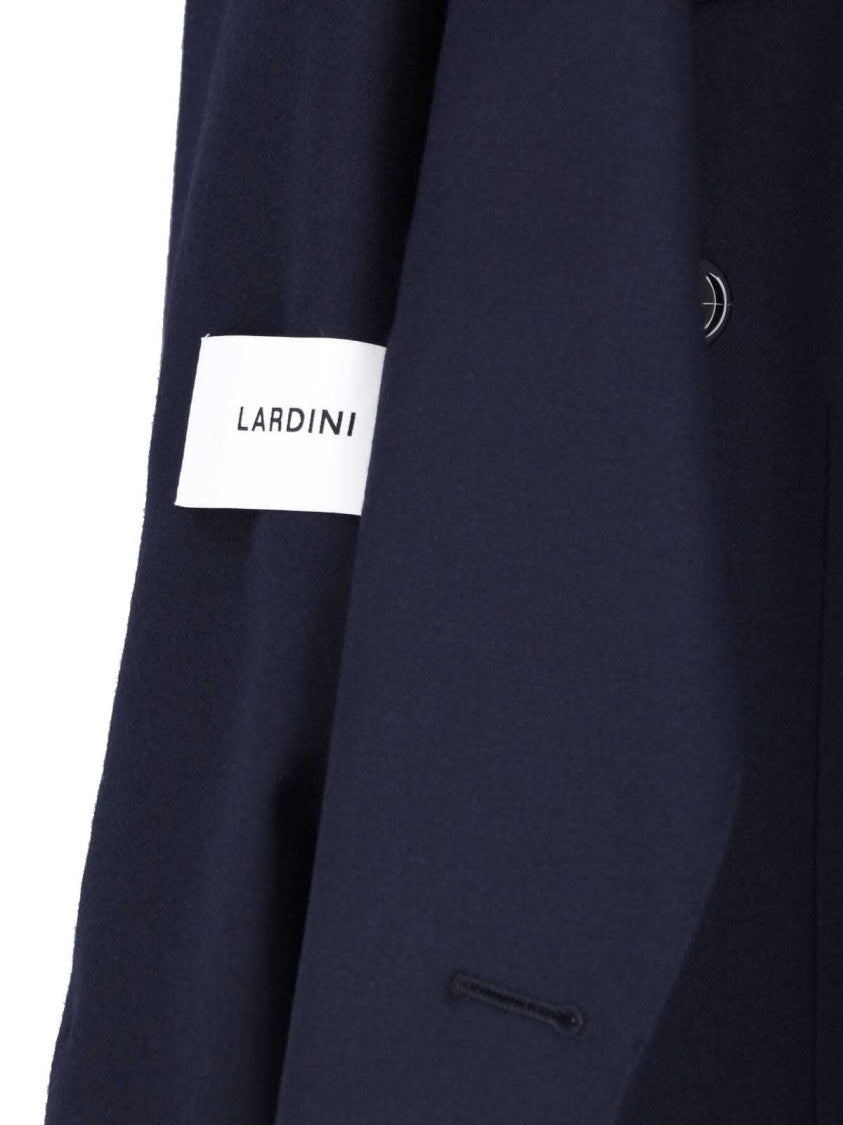 Lardini Navy Blue Double-Breasted Virgin Wool Suit