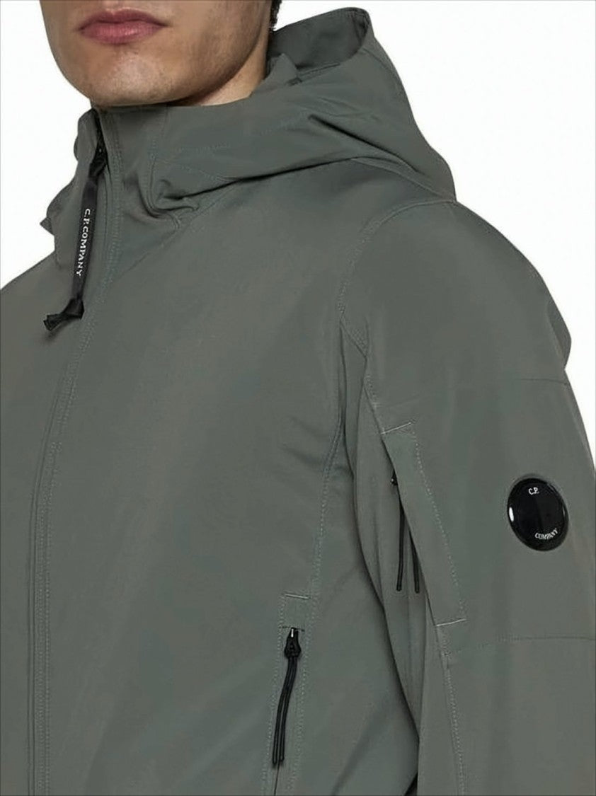 C.P. Company Hooded Grey Jacket With Zippered Pockets And Ribbed Cuffs