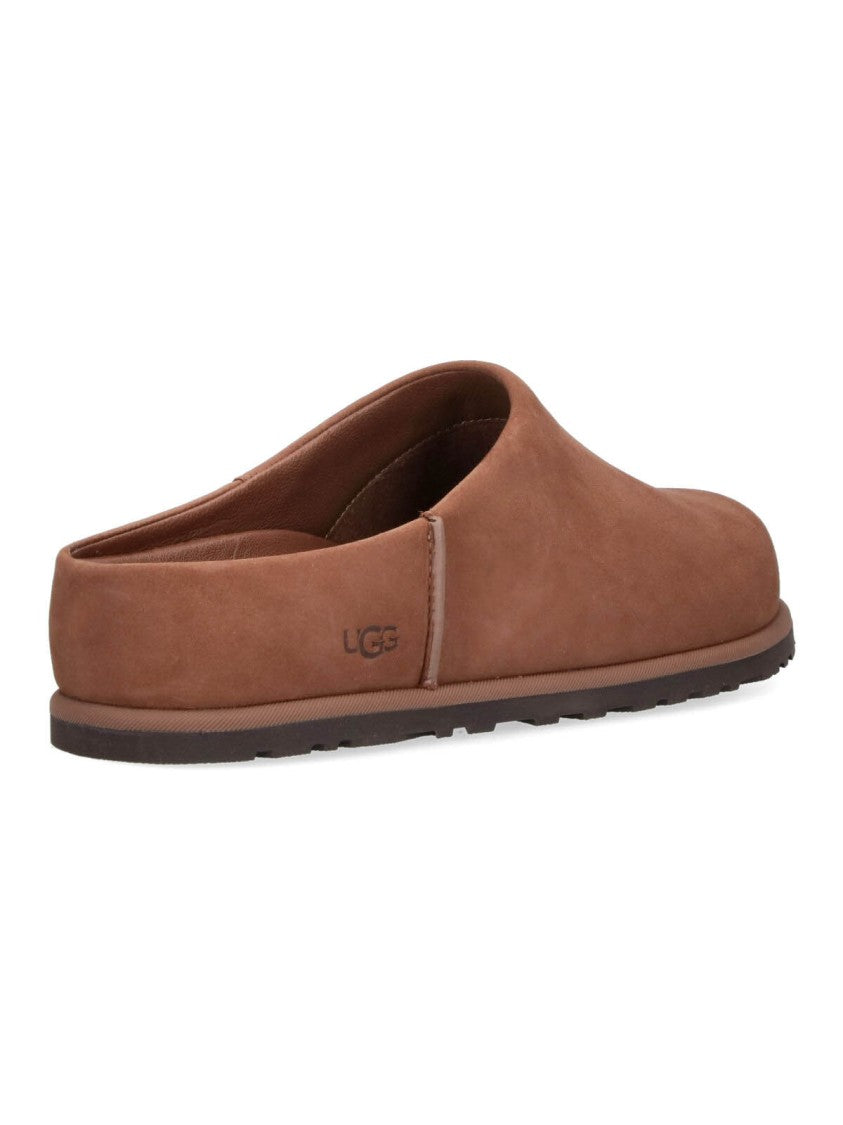 Ugg Brown Slip-On Embossed Logo Sandals