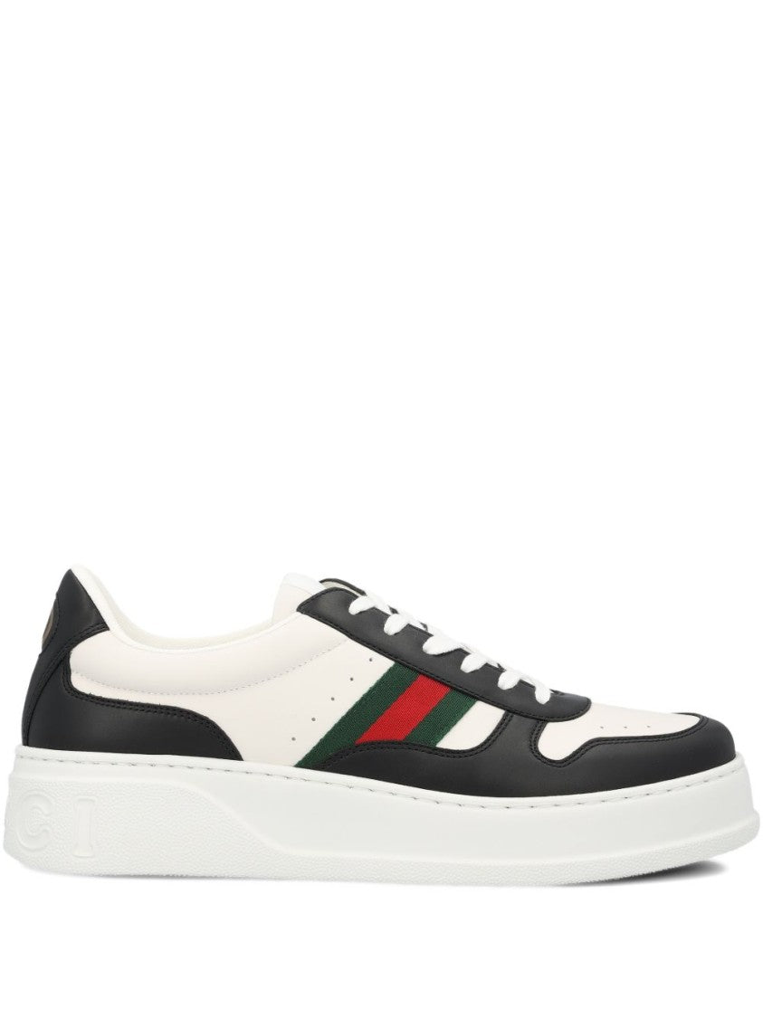 Gucci Signature Lace-Up Flat Shoes With Green