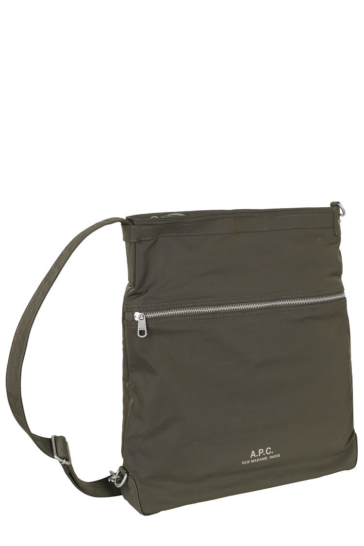 A.P.C. Green Rectangular Nylon Crossbody Bag