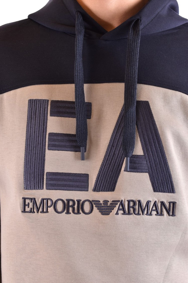 Emporio Armani Two-Tone Sweatshirt With Embroidered Logo
