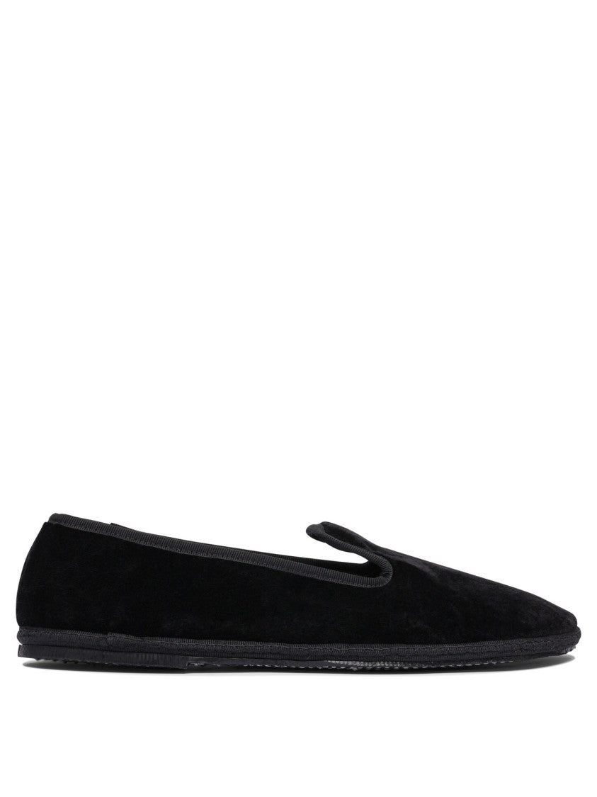 Sentier Di Segantin Roberta Black Loafers In Soft Viscose-Cotton Blend