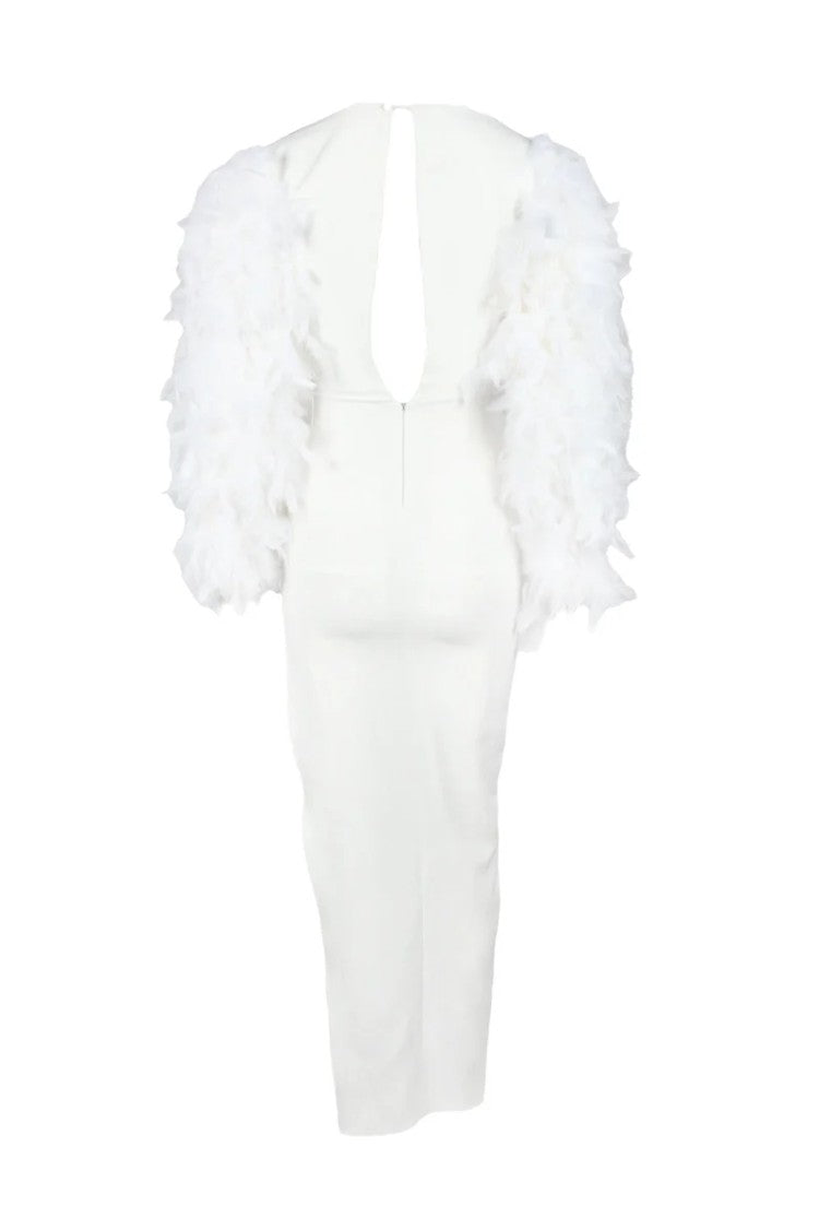 Valeria Mazza White Polyester Viscose Dress