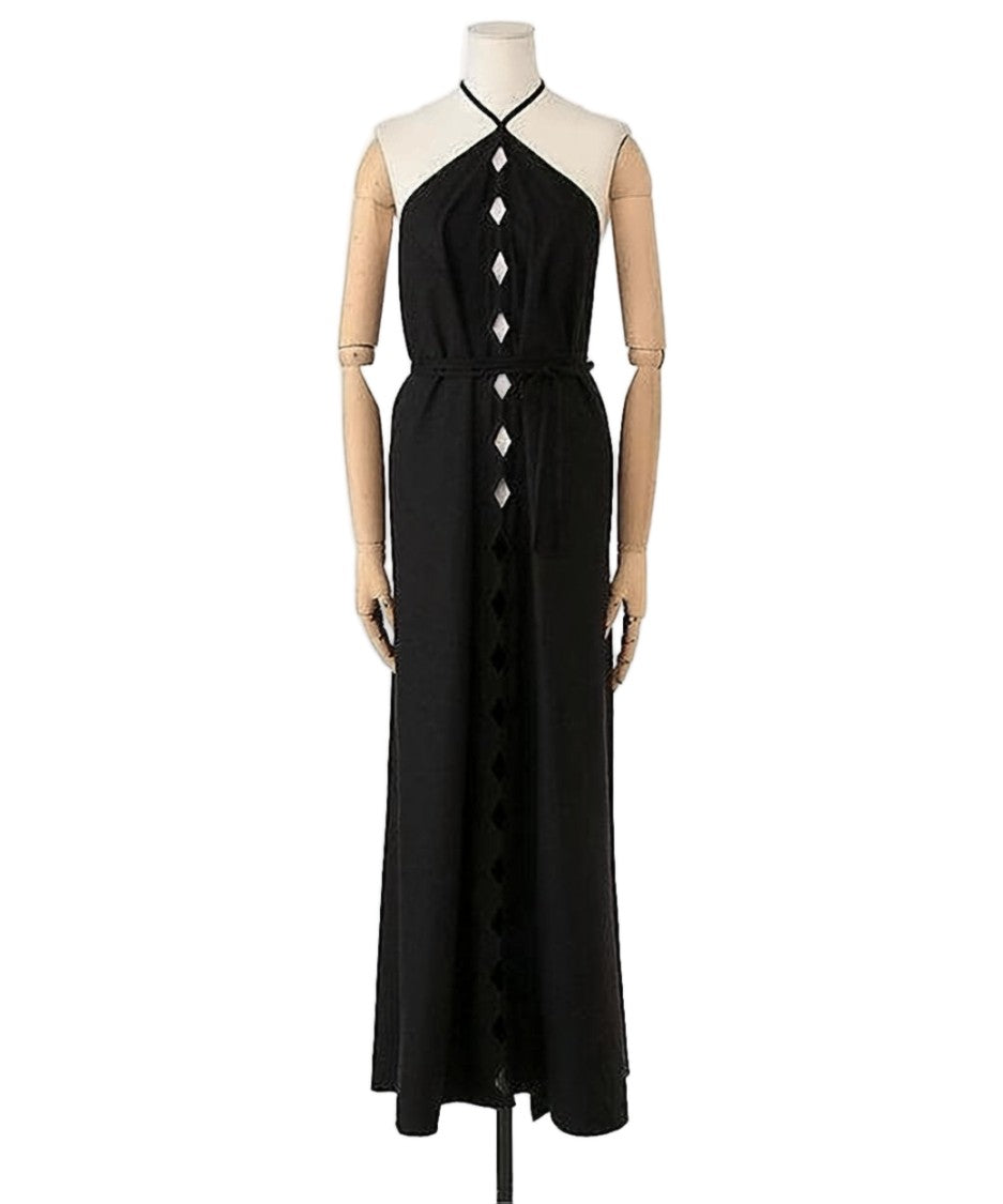 Baserange Silk Midi Dress With Halter Neckline