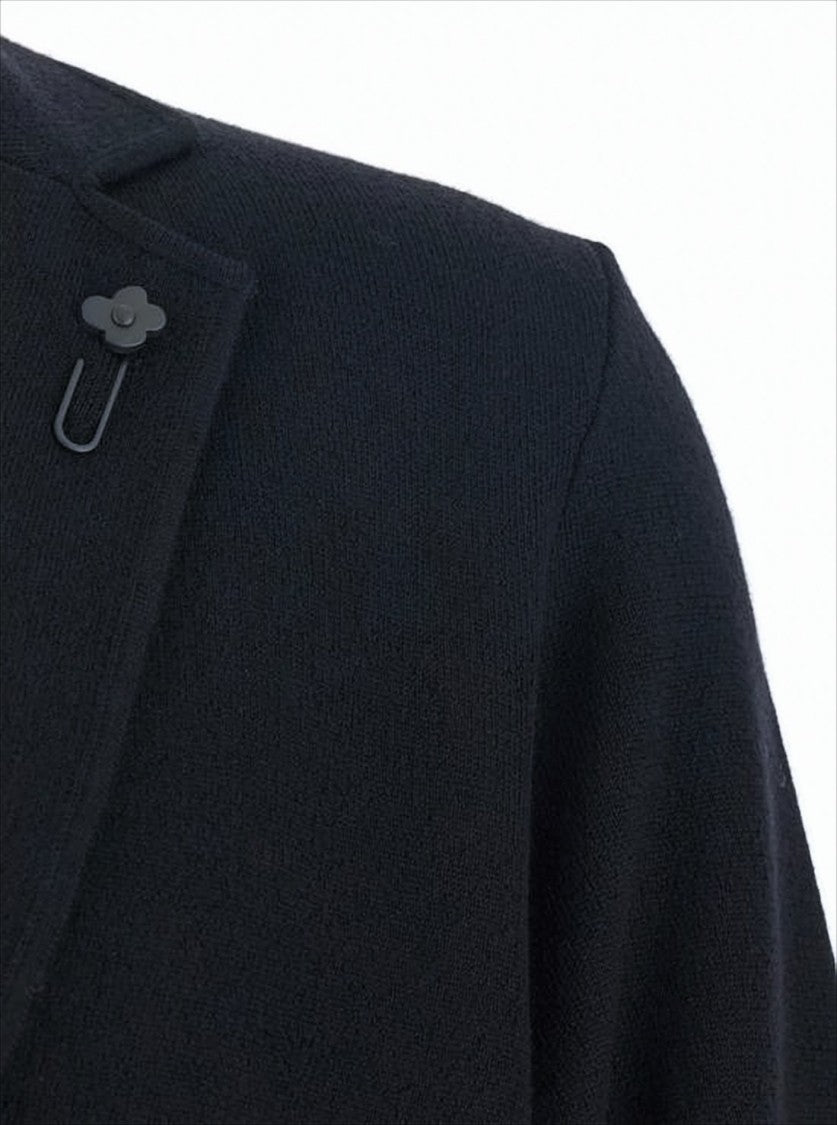 Lardini Tailored Black Wool Jacket With Two-Button Closure