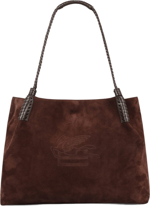 Etro Solid Suede Medium Shopping Bag