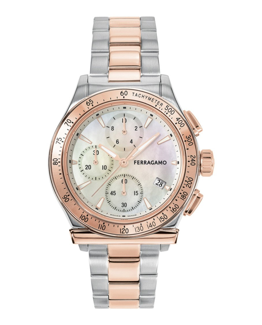 Ferragamo 1927 Chrono Bracelet Watch With Two-Tone Bracelet