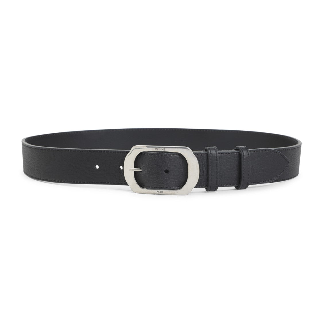 Celine 35Mm Calf Leather Belt With Embossed Logo Buckle