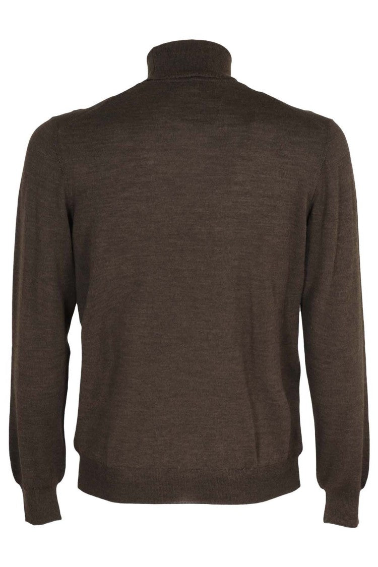 Tagliatore Brown Wool-Silk Sweater