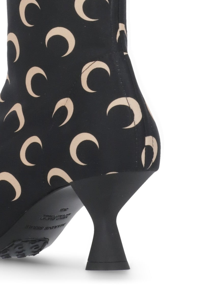 Marine Serre Contrasting Color Moon Pattern Boots
