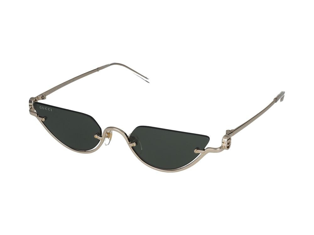 Gucci Gold Metal Frame Cat-Eye Sunglasses