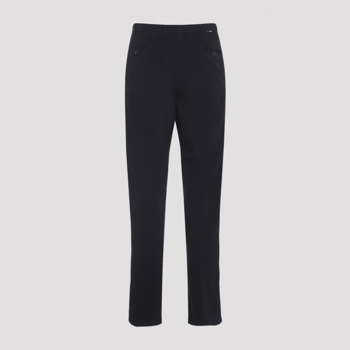 Canali Tailored Black Trousers With Cotton-Elastane Blend
