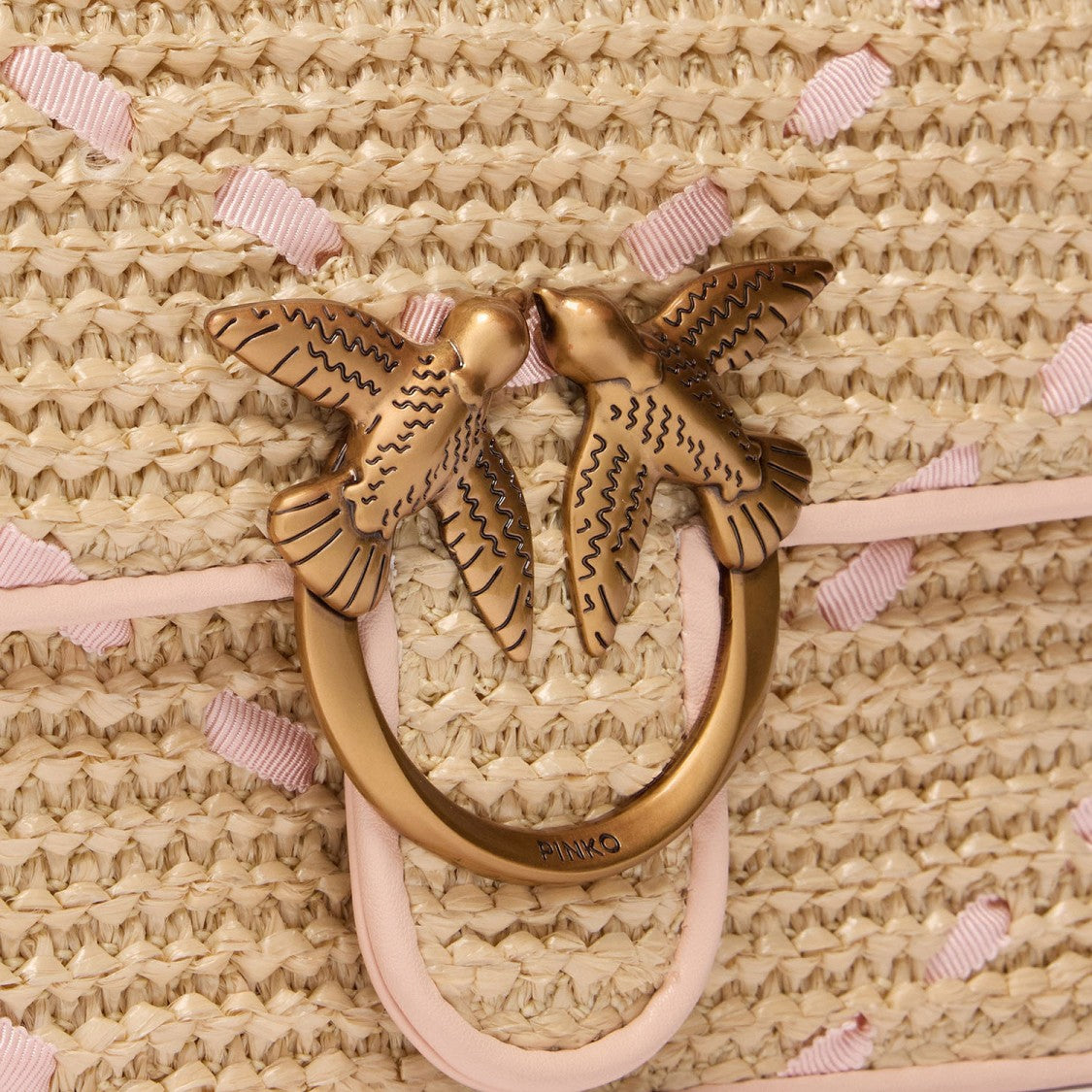 Pinko Natural/Pink Love One Mini Shoulder Bag