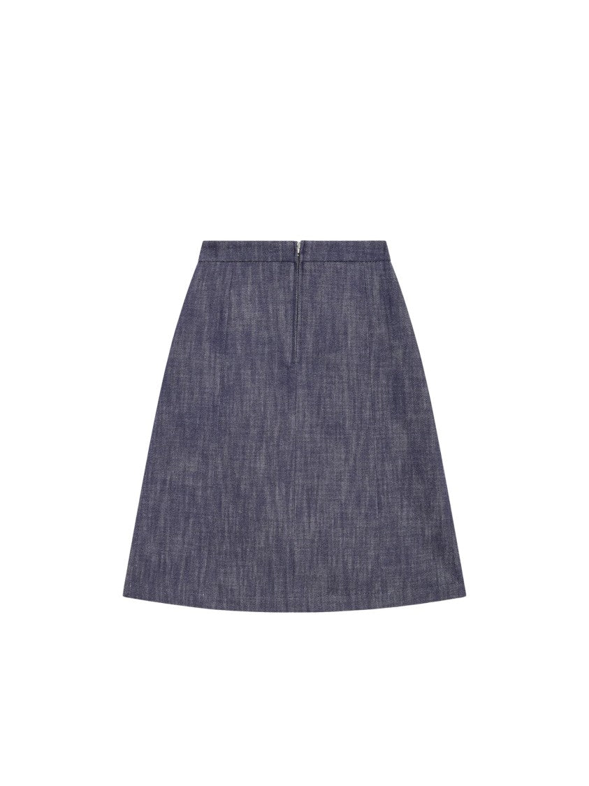 Pence Lidia Spicy Blue Flared Denim Skirt