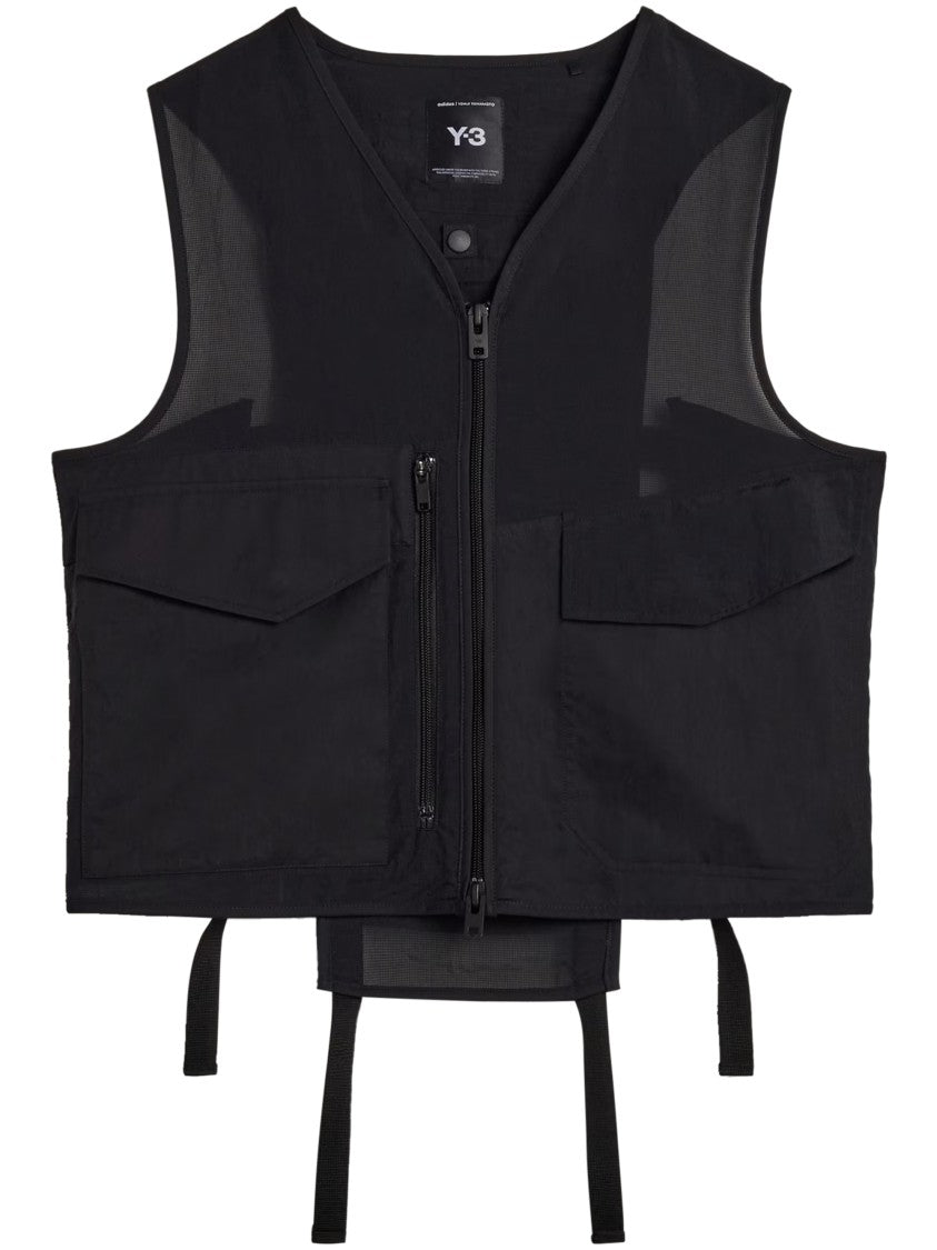 Y-3 Sleeveless Boxy Vest With Utilitarian Design